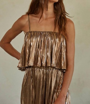 the livia top woven in bronze