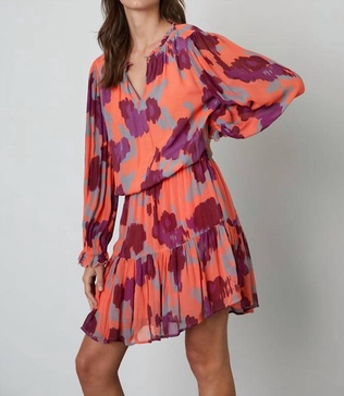 regina dress in coral