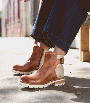 brianna ankle boots in tan rustic nectar lux