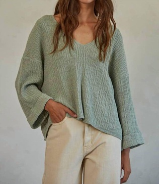 lia sweater in sage