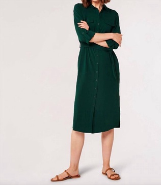 shirt dress in green
