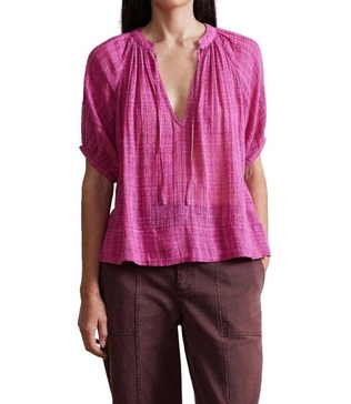lumina pullover top in raspberry