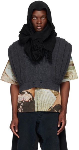Black Nº75 Draps Long Scarf