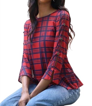belinda top in rachel island plaid
