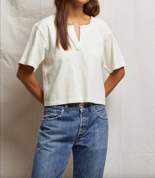 sarah recycled cotton oversized short sleeve in white