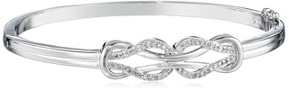 Amazon Essentials Sterling Silver Diamond Double Knot Bangle Bracelet (1/4 cttw, J Color, I3 Clarity) (previously Amazon Collection)