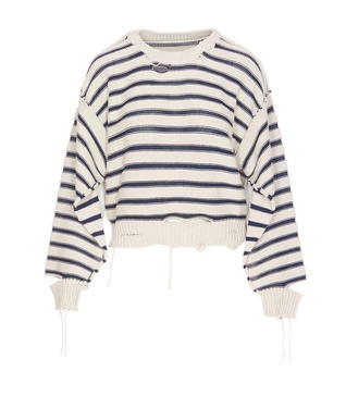 Mm6 Maison Margiela Striped Cotton Sweater