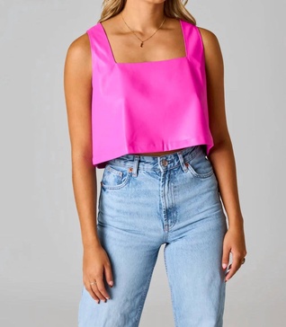 manning cropped tank top in magenta