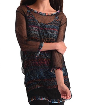 vibrant leopard 2 piece set in multi