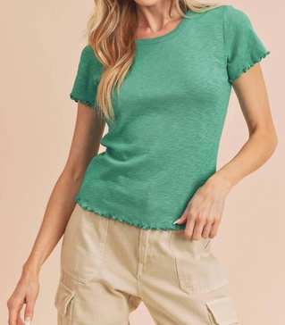 orly ruffle tee in bluegrass