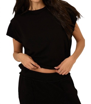 mystic terry top in black