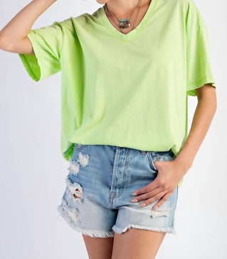 the emma jo top - plus in lime