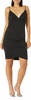 ruched adjustable wrap cocktail dress in black