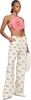 White & Pink Printed Boyfriend Jeans