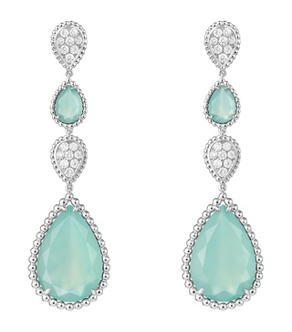 White Gold and Diamond Serpent Bohème Couleur Earrings