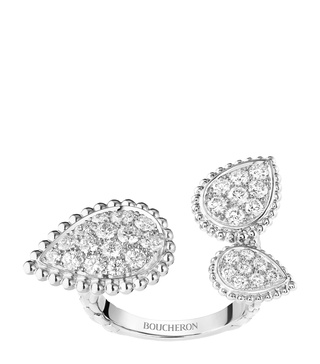 White Gold Serpent Bohème Three Motifs Ring