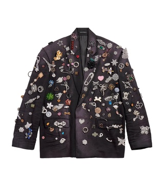 Women's Brooches Tailored Jacket in Black