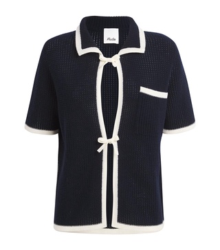 Wool-Cashmere Bow-Front Cardigan