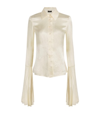 Satin Bell-Sleeve Shirt