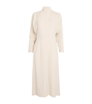 Batwing-Sleeve Midi Dress