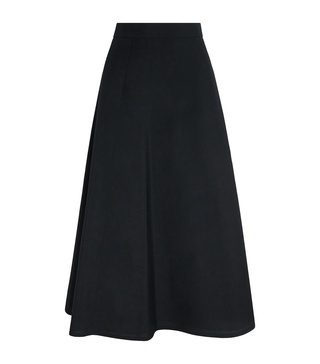 Wool-Blend A-Line Midi Skirt