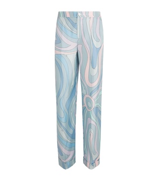 Marmo Print Wide-Leg Trousers