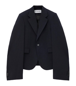 Wool Exaggerated-Sleeve Blazer