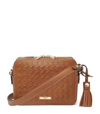 Leather Slot Weave Camera Bag