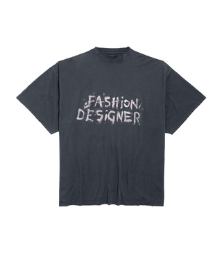 Fashion Designer Oversized T-shirt in Faded Black