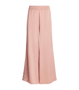 Elasticated-Waistband Flared Trousers