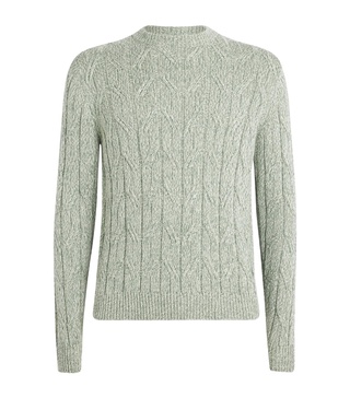Cashmere-Silk-Blend Cable-Knit Sweater