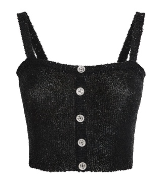 Knitted Sequin Crop Top