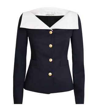 Virgin Wool Mikado-Collar Jacket
