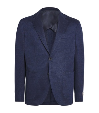 Linen-Cotton Single-Breasted Blazer
