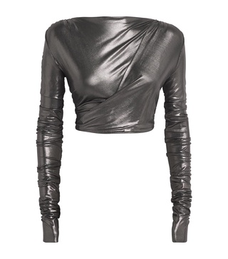 Metallic Draped Crop Top