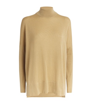 Cashmere Metallic Rollneck Sweater