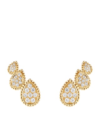 Yellow Gold and Diamond Serpent Bohème Three Motifs Earrings