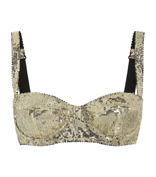 Sequinned Balconette Bra