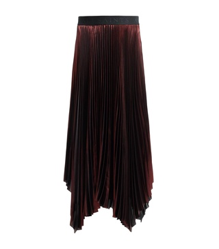 Pleated Lerin Asymmetric Midi Skirt
