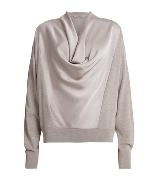 Wool and Satin-Blend Myra Sweater