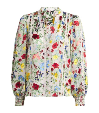 Silk-Blend Floral Arlette Blouse