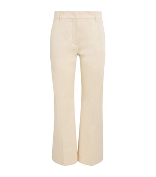 Stretch-Cotton Flared Trousers