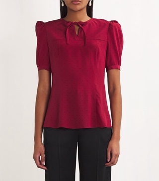 Silk Polka-Dot Blouse