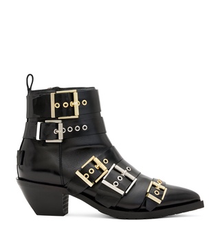 Leather Buckle-Detail Jane Boots 43