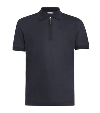 Virgin Wool Zipped Polo Shirt