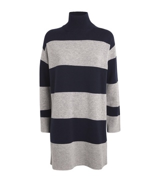 Wool-Cashmere Striped Mini Dress
