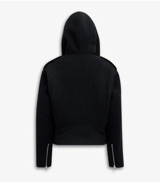 Virgin Wool Hooded Biker Jacket