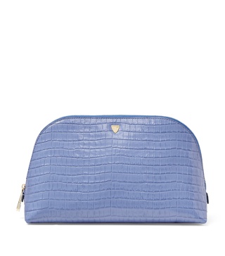 Croc-Embossed Leather Classic Wash Bag