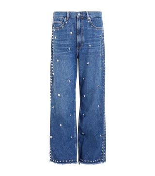 Studded Blake Wide-Leg Jeans
