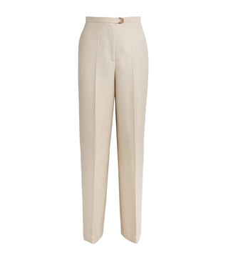 Wool-Stretch Wide-Leg Amanda Trousers